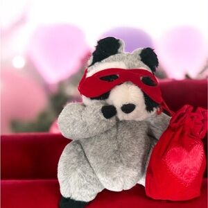 Hallmark Love Bandit Plush Valentines Day Raccoon Wanted for Stealing Hearts 10"